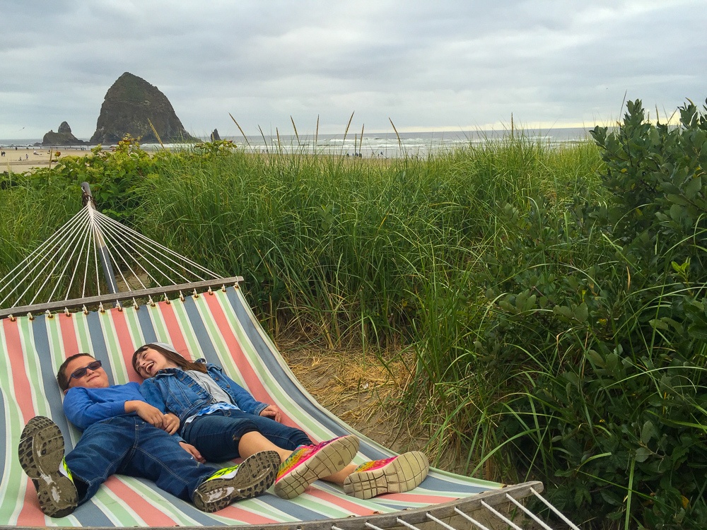 My kids delighted in finding this "secret" hammock hidden among the beach grass at Surfsand Resort