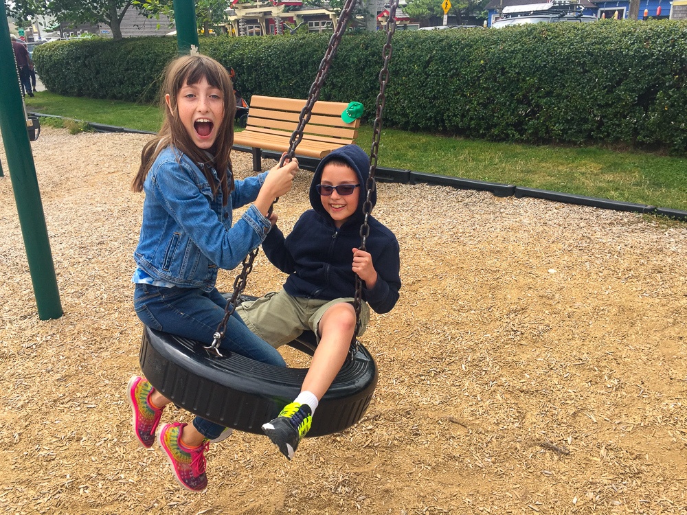 Kids playing at City Park in downtown Cannon Beach