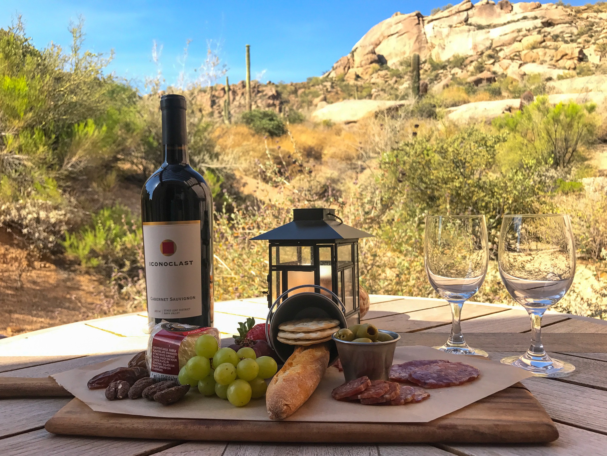 Room service with a desert view at Four Seasons Scottsdale Resort & Spa