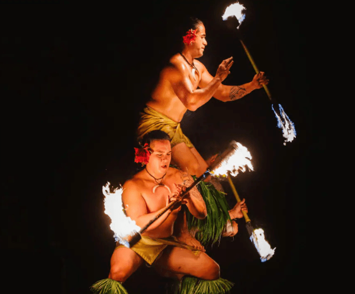 Fire dancers at Drums of the Pacific Luau