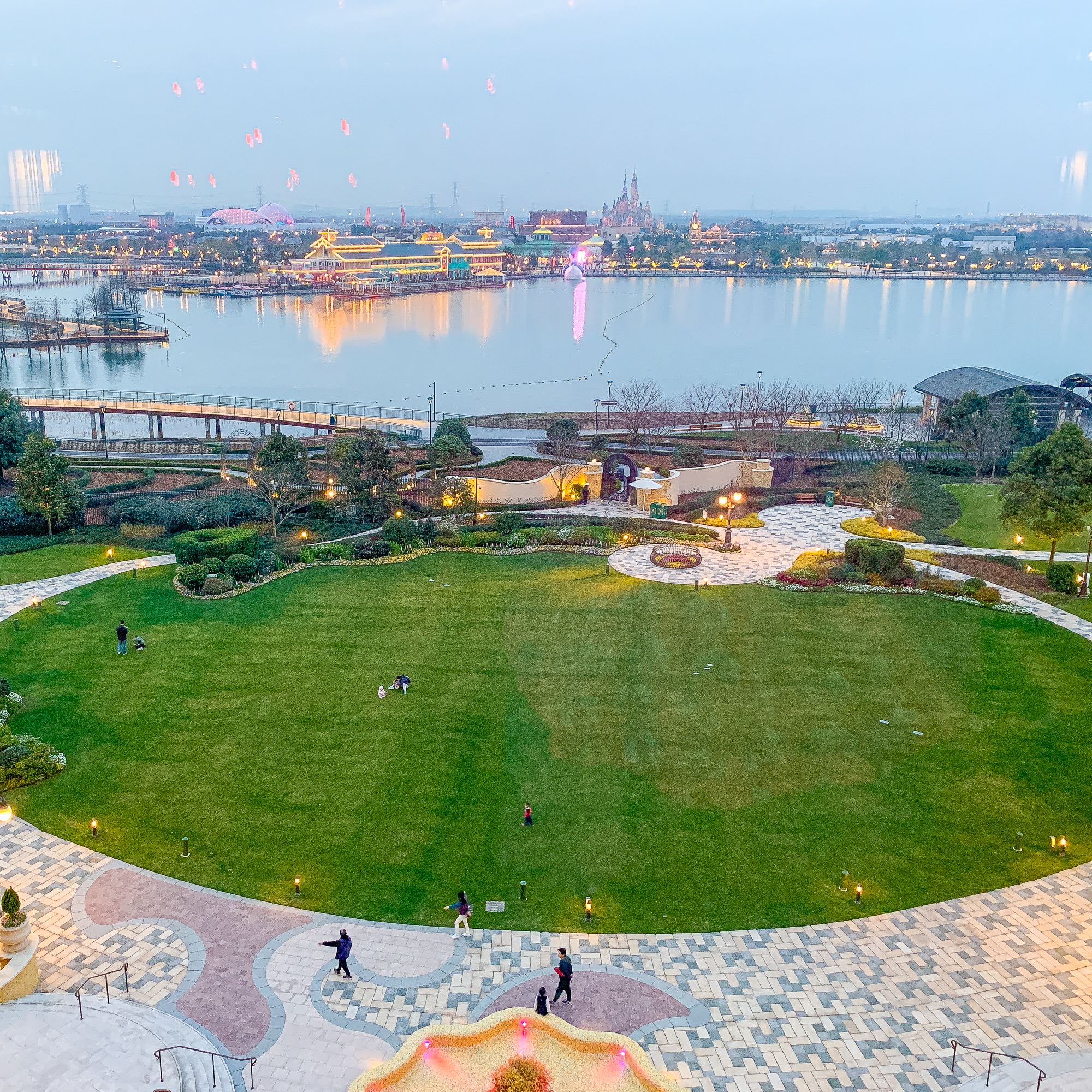 View of Shanghai Disneyland from Aurora Restaurant at Shanghai Disneyland Hotel