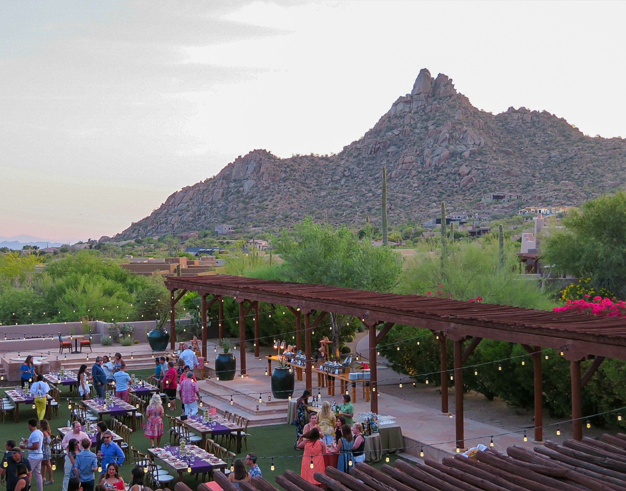 View of wedding and Pinnacle Peak in the distance from Onyx at Four Seasons Scottsdale Resort