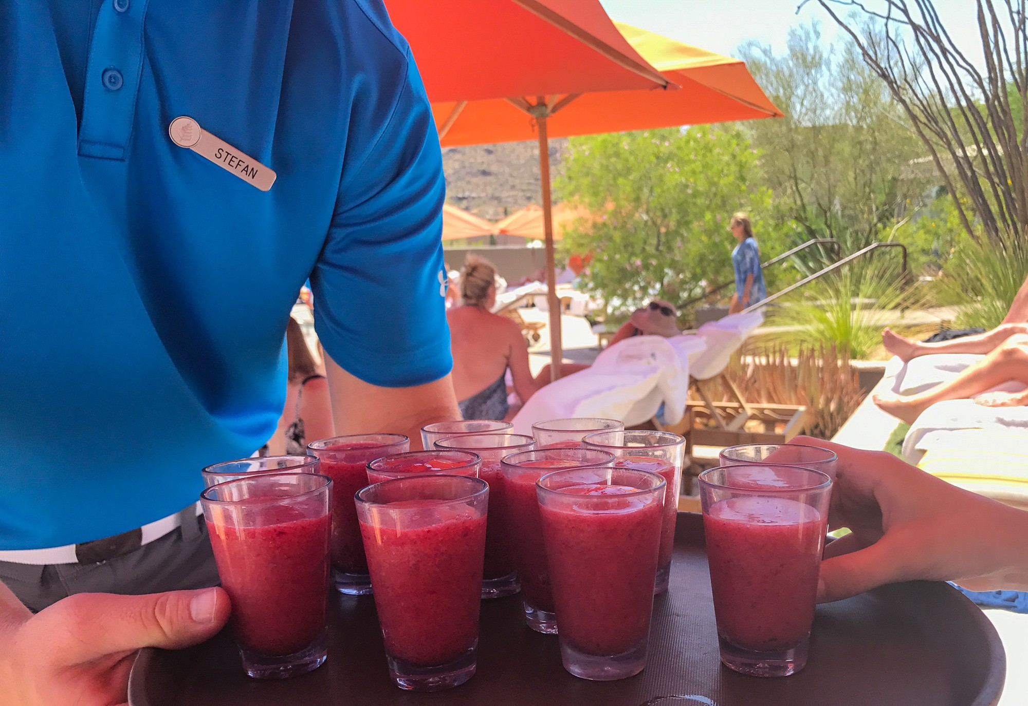 Poolside smoothies at Four Seasons Scottsdale