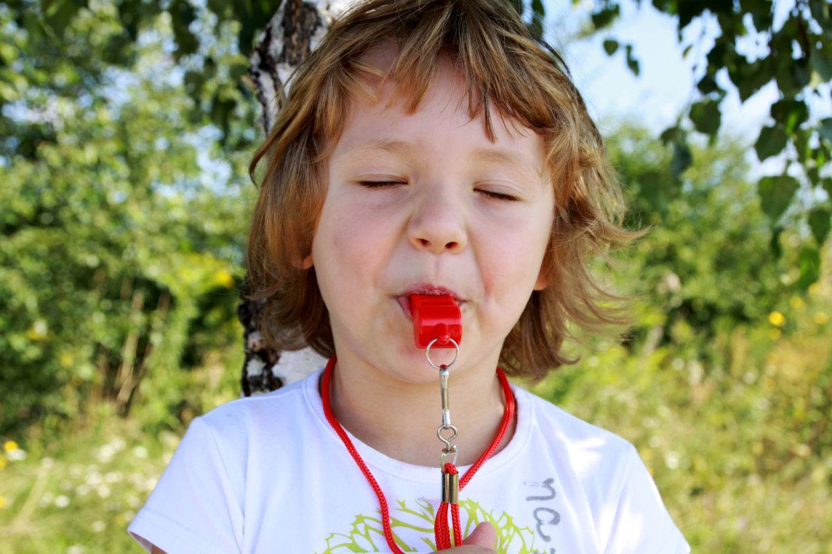 A whistle can be a lifesaver on your family camping trip