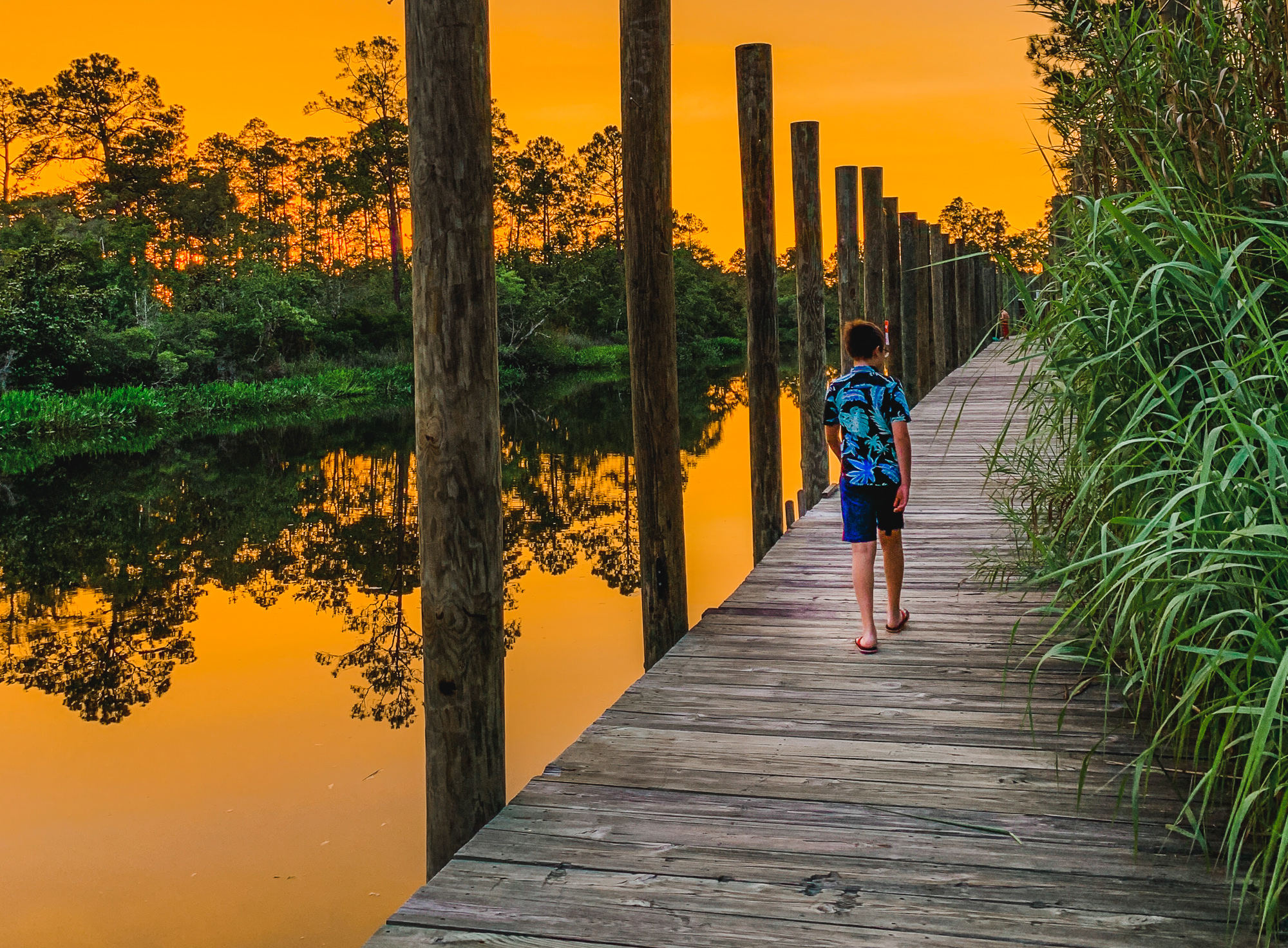 Bayou sunset in Mississippi Gulf Shores