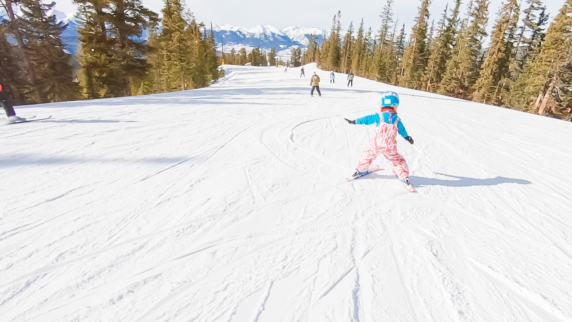 Little girl skiing in Keystone, Colorado 