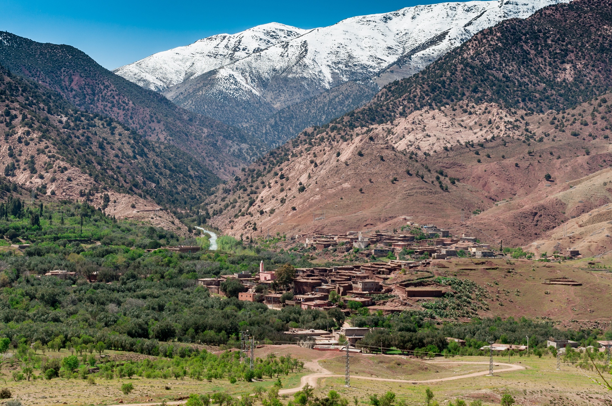 A valley in the High Atlas Mountains in Morocco