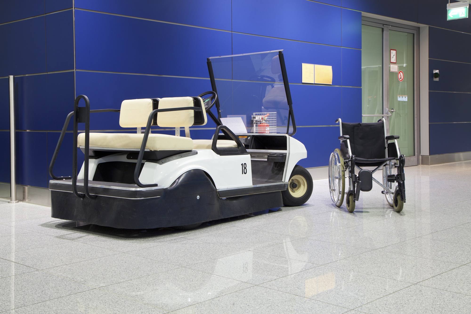 Make use of electric carts at the airport for ease...and fun! 