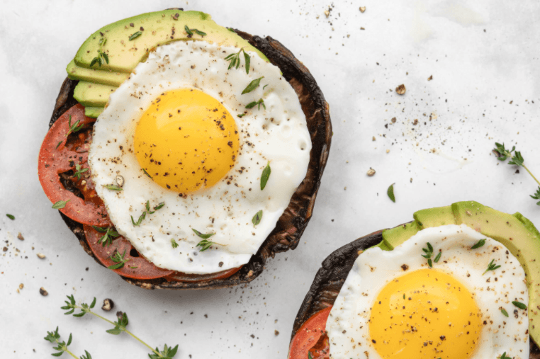 Portobello Egg and Avocado Toasts