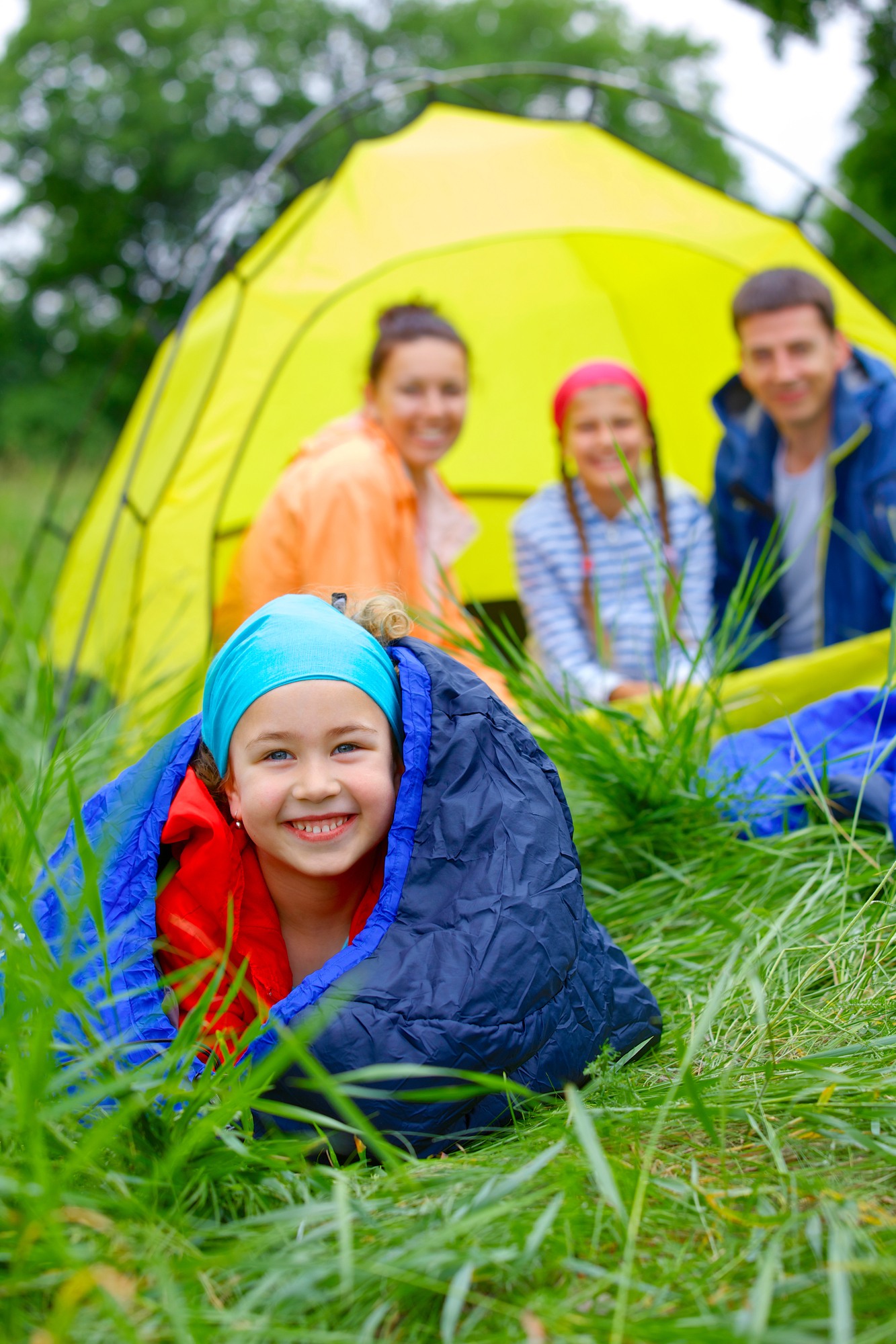 Buy sleeping bags for your first family camping trip