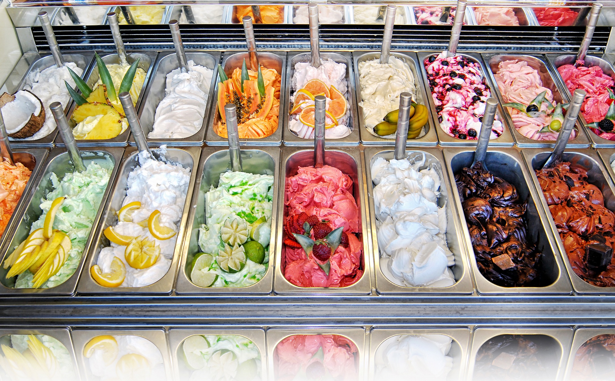 Colorful gelatos