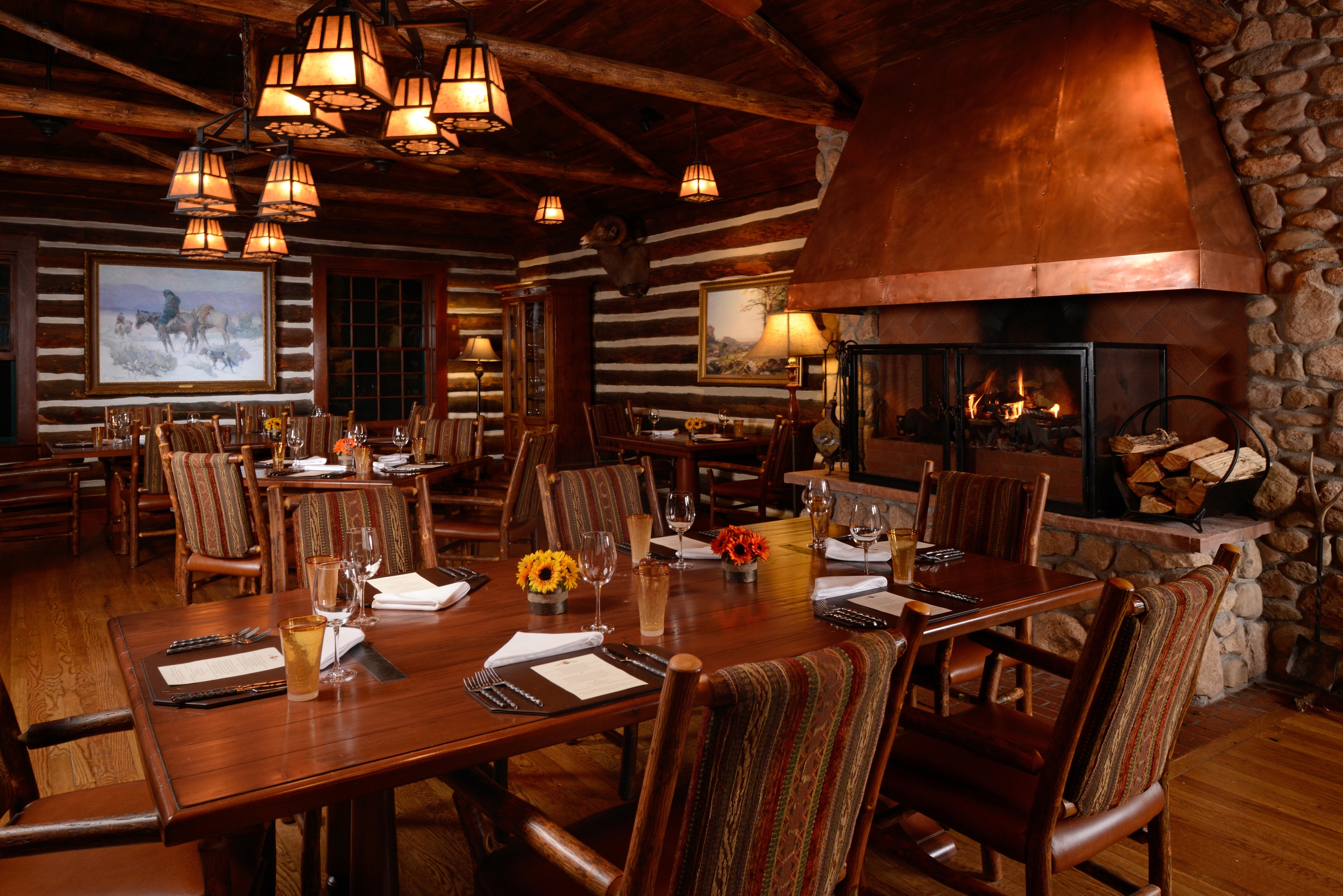 Dining at the main lodge at Broadmoor Ranch