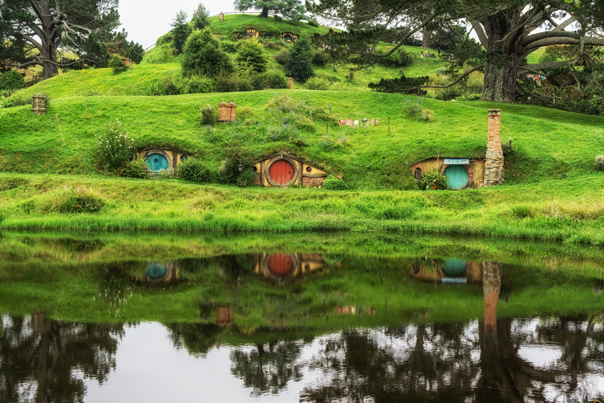 Hobbit Holes at the Hobbiton movie set 