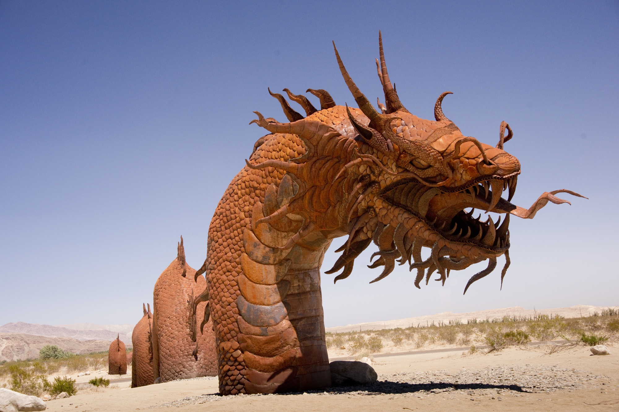 Ricardo Breceda's 350-foot long serpent in the Borrego Springs Desert 