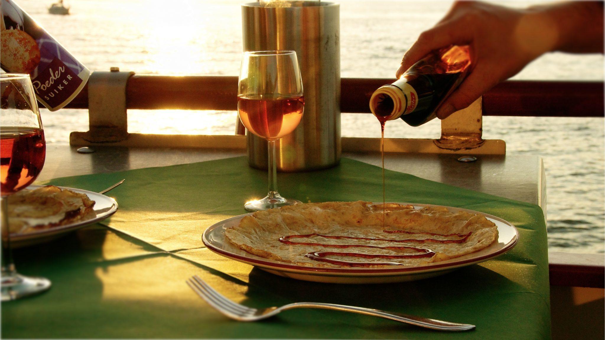 Dutch pancake on De Pannenkoekenboot in Rotterdam