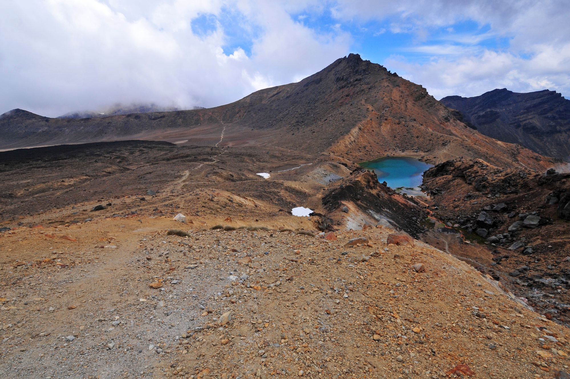 Volcanic terrain in Tongariro National Park, New Zealand 