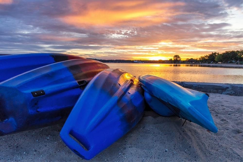 Beach sunrise in Traverse City, Michigan