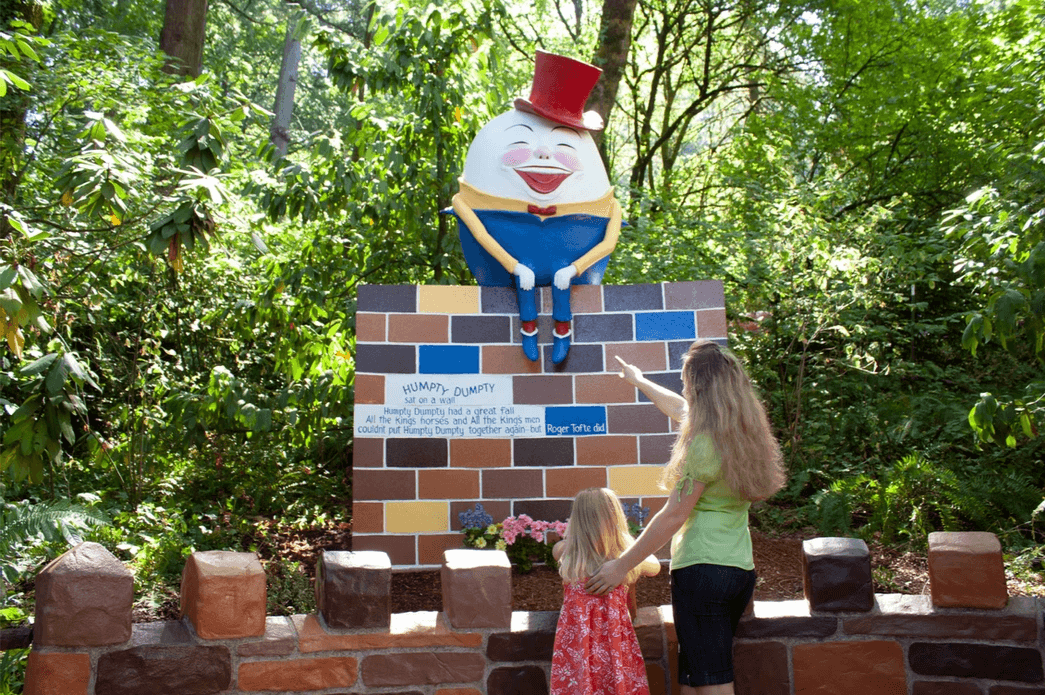 Humpty Dumpty attraction at the Enchanted Forest Theme Park