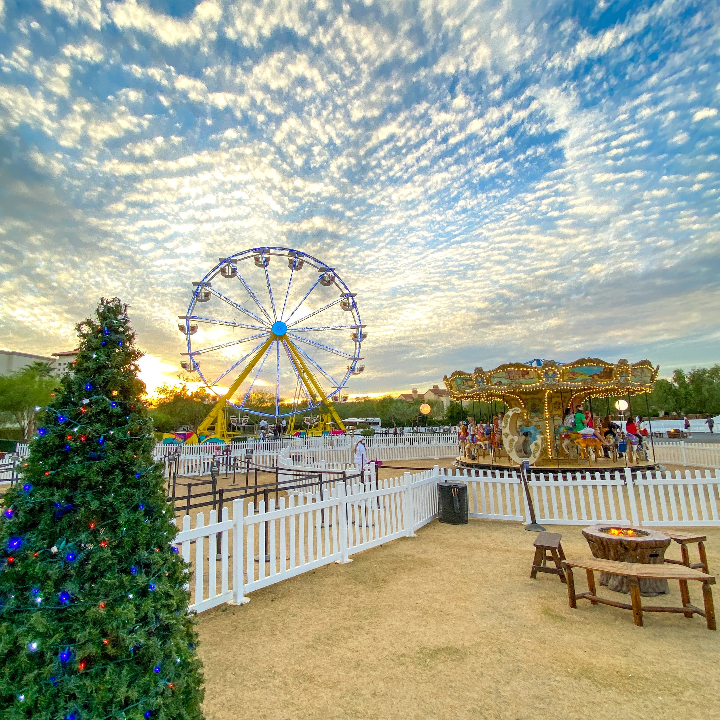 Ferris Wheel and carousel at Christmas at the Princess in Scottsdale, AZ