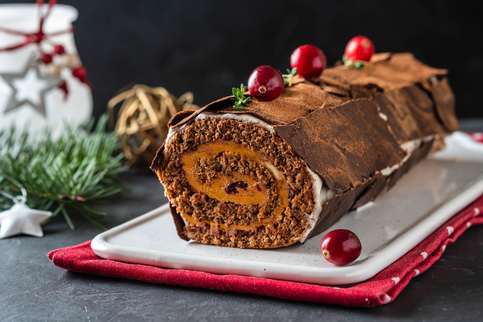 A buche de Noel, or French Christmas tradition