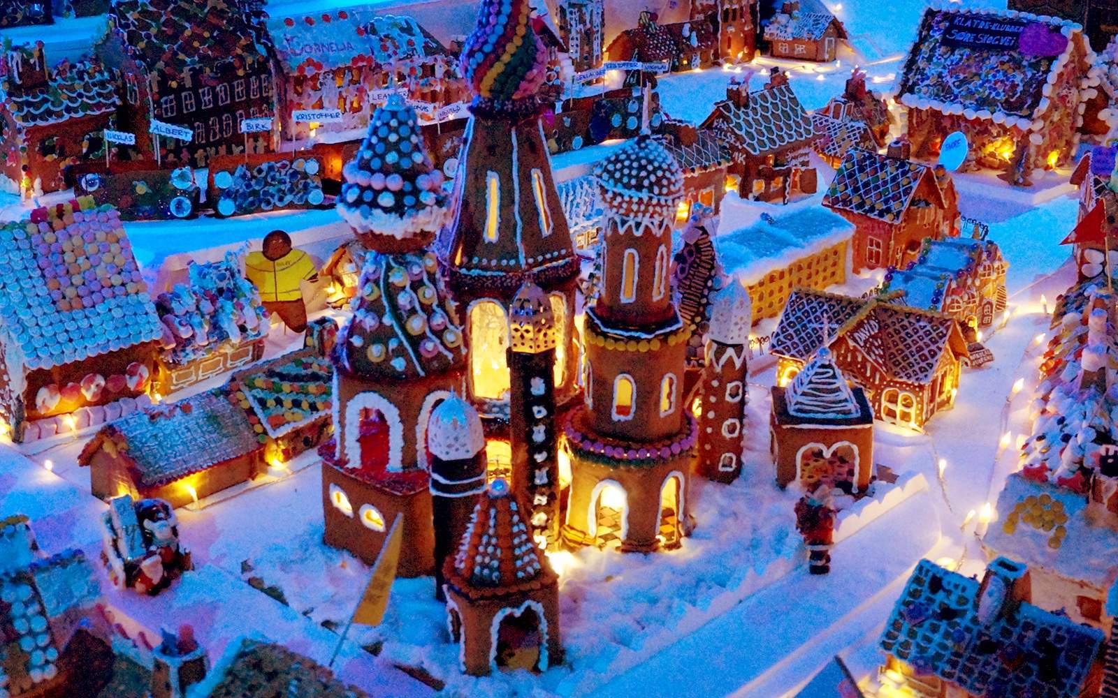 Pepperkakebyen gingerbread village in Bergen, Norway