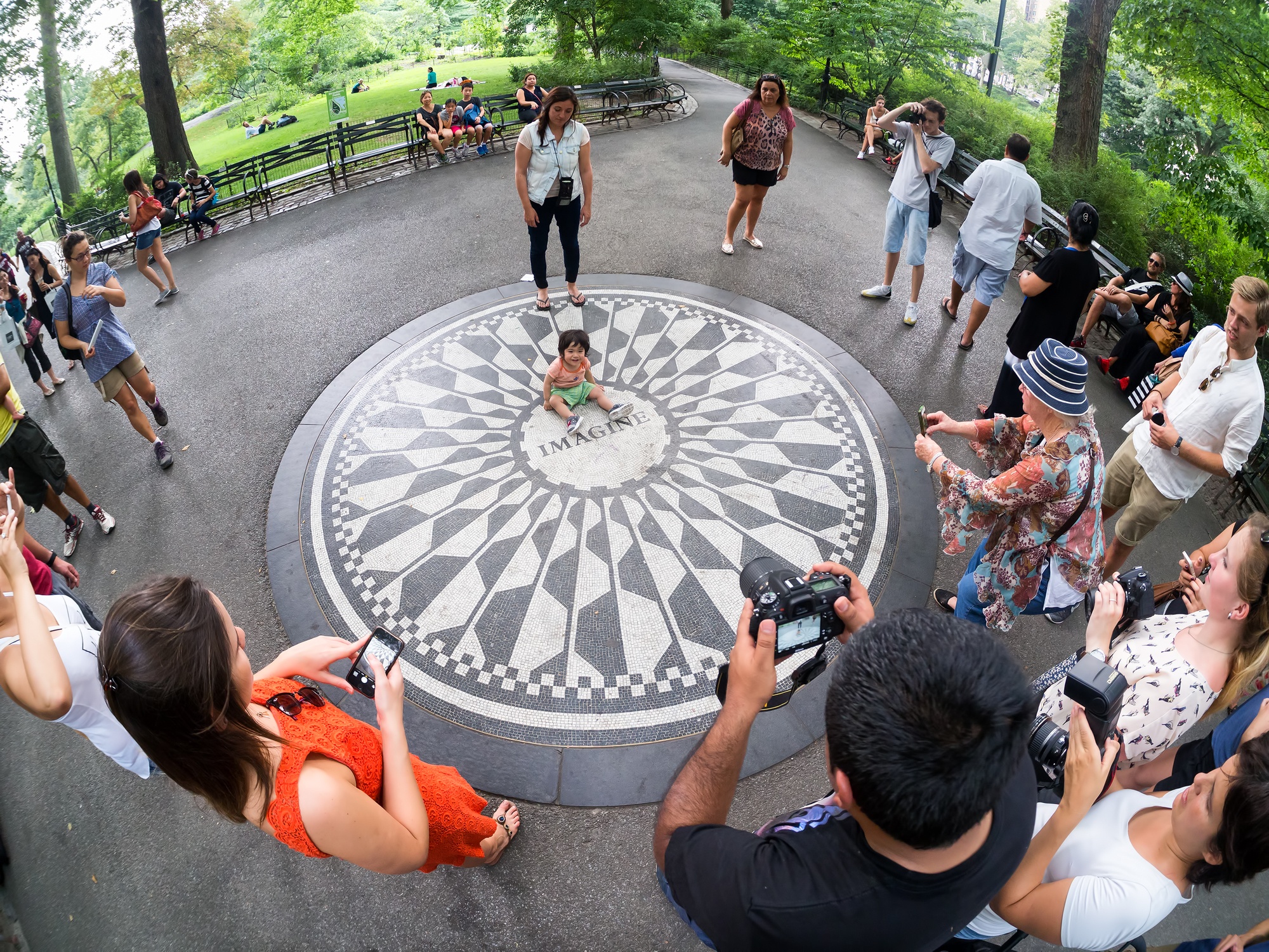 Imagine mosaic commemorating John Lennon at Strawberry Fields in Central Park