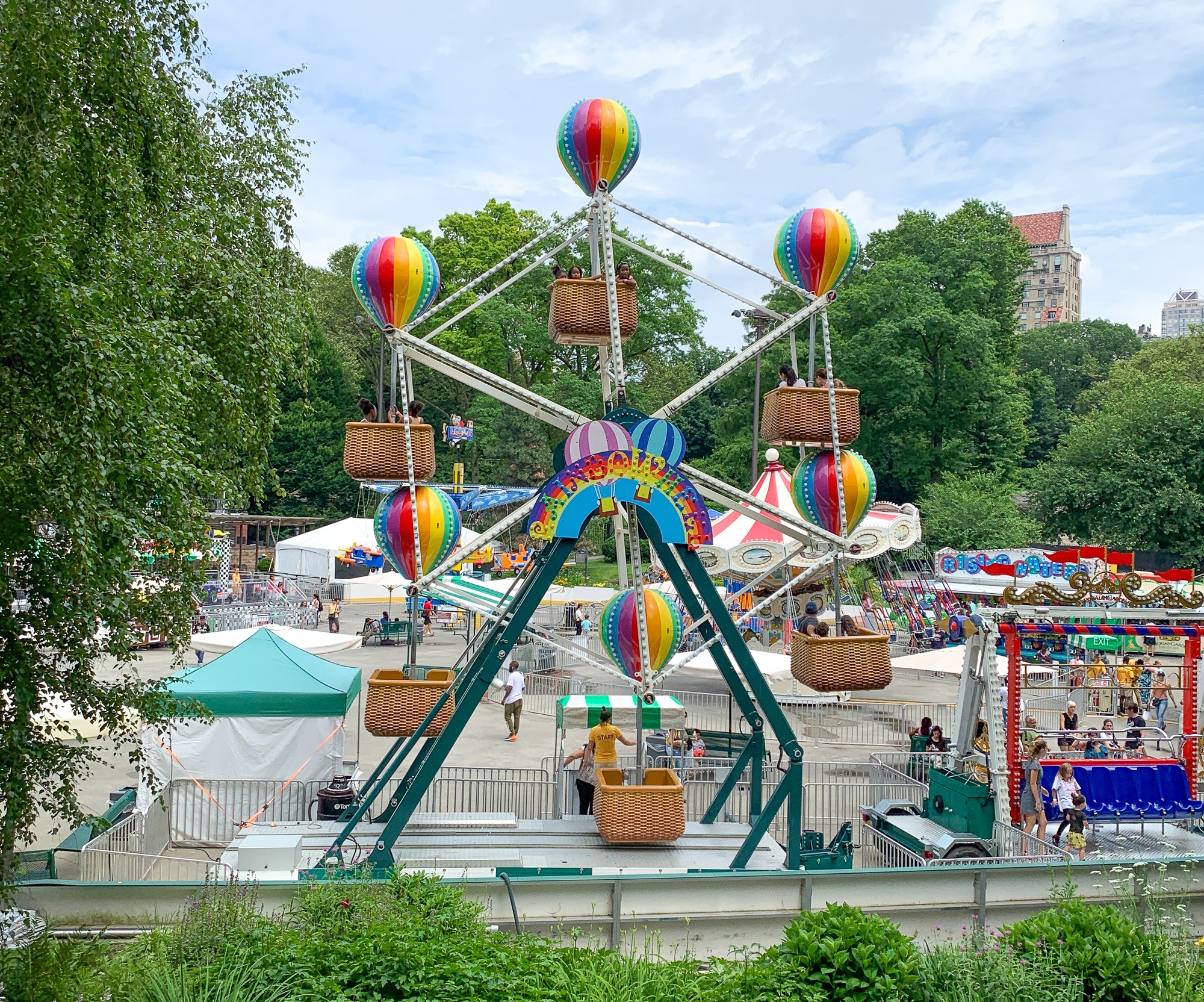 Victorian Gardens Amusement Park in Central Park in summer