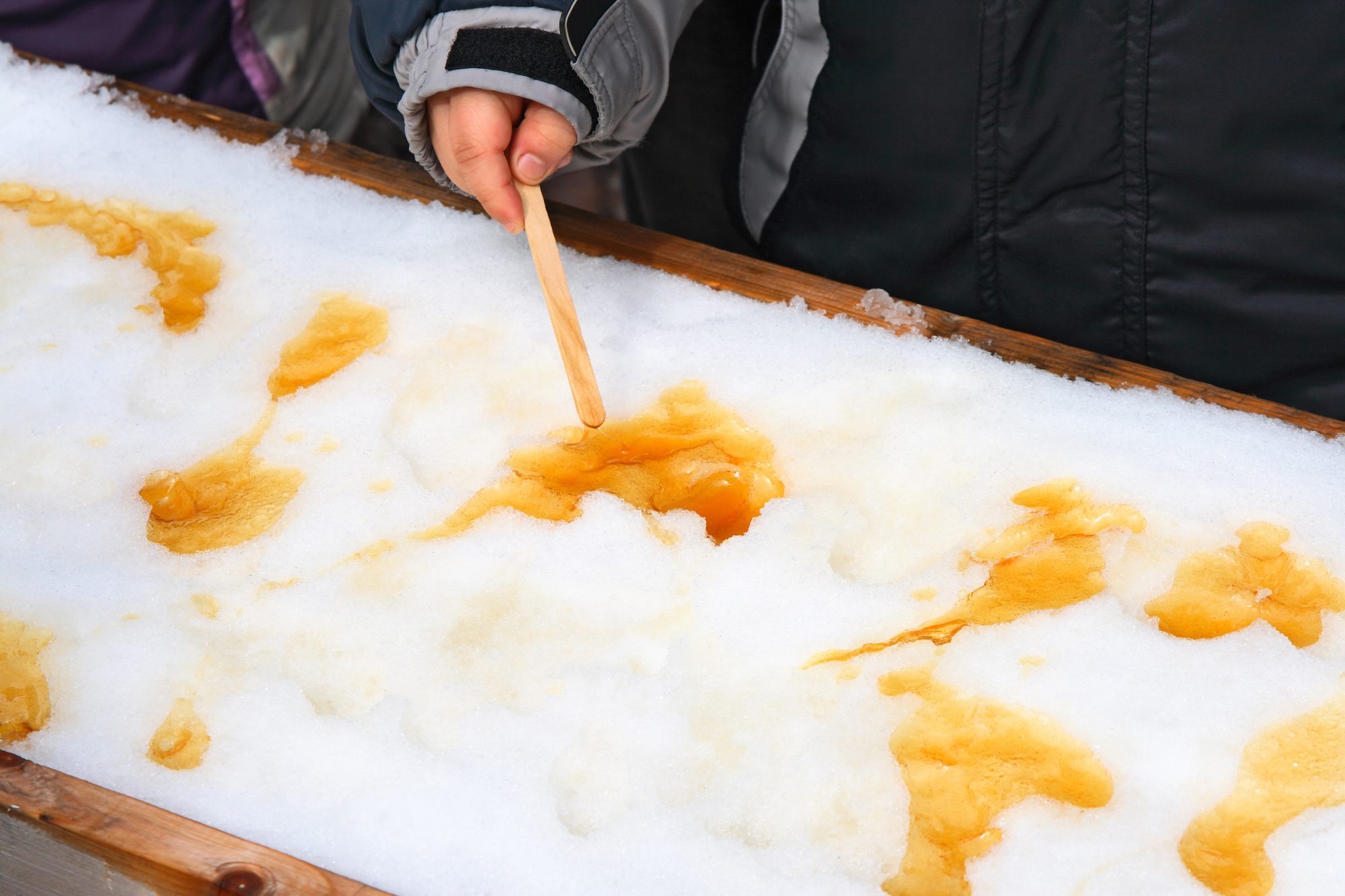 Maple taffy on snow