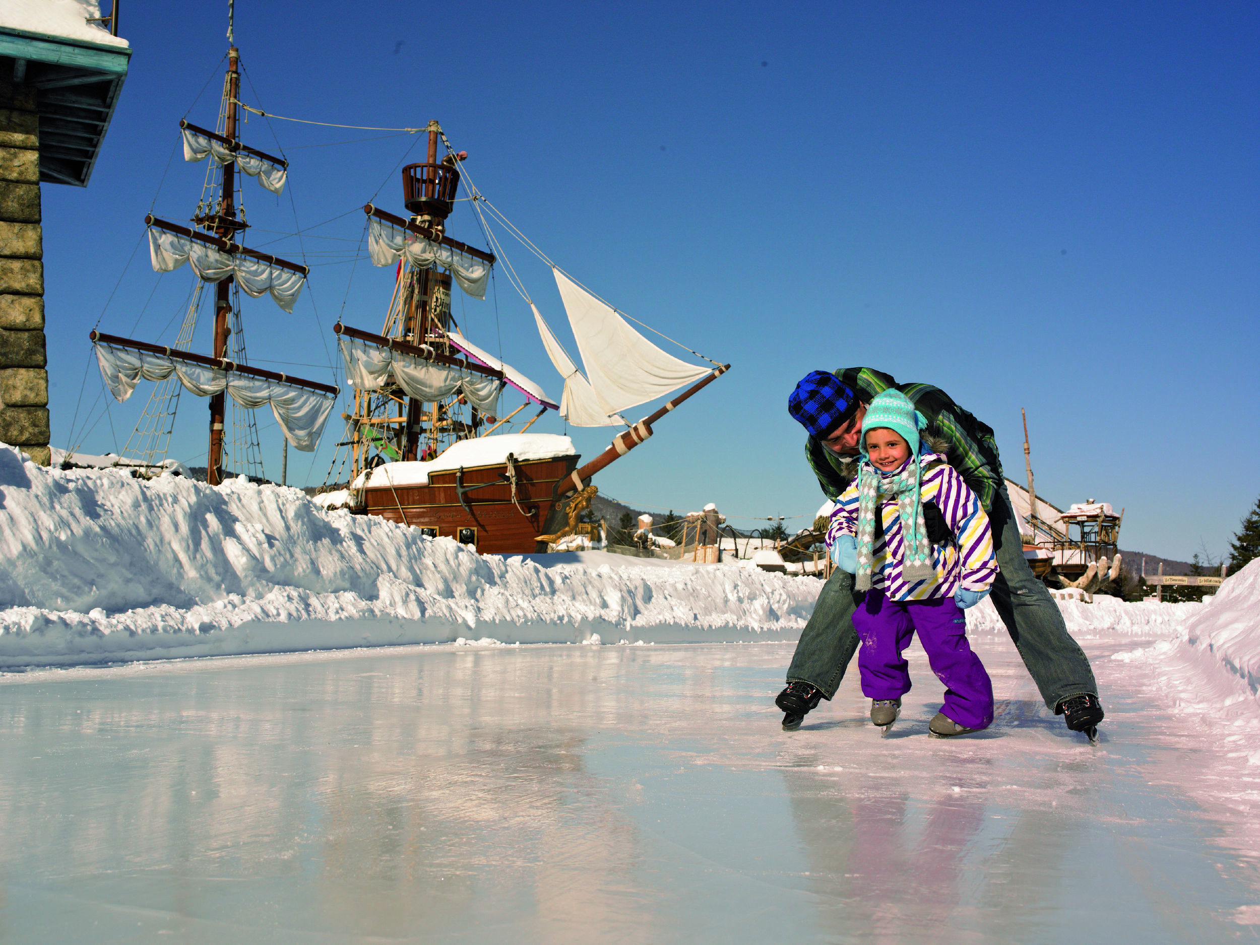 Ice skating at Valcartier Village Vacances