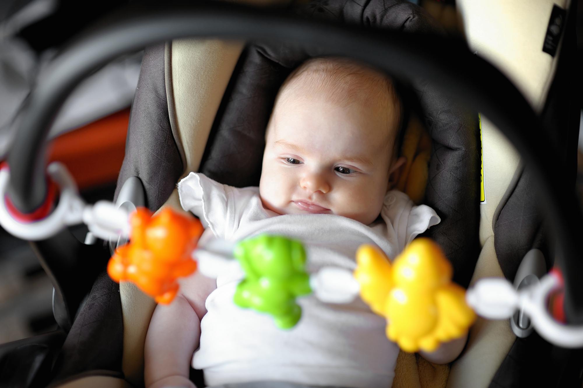 Pack plenty of toys when traveling with a baby