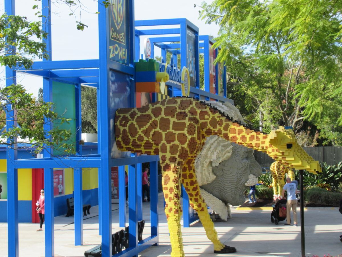 Legoland Florida statues made of Lego bricks