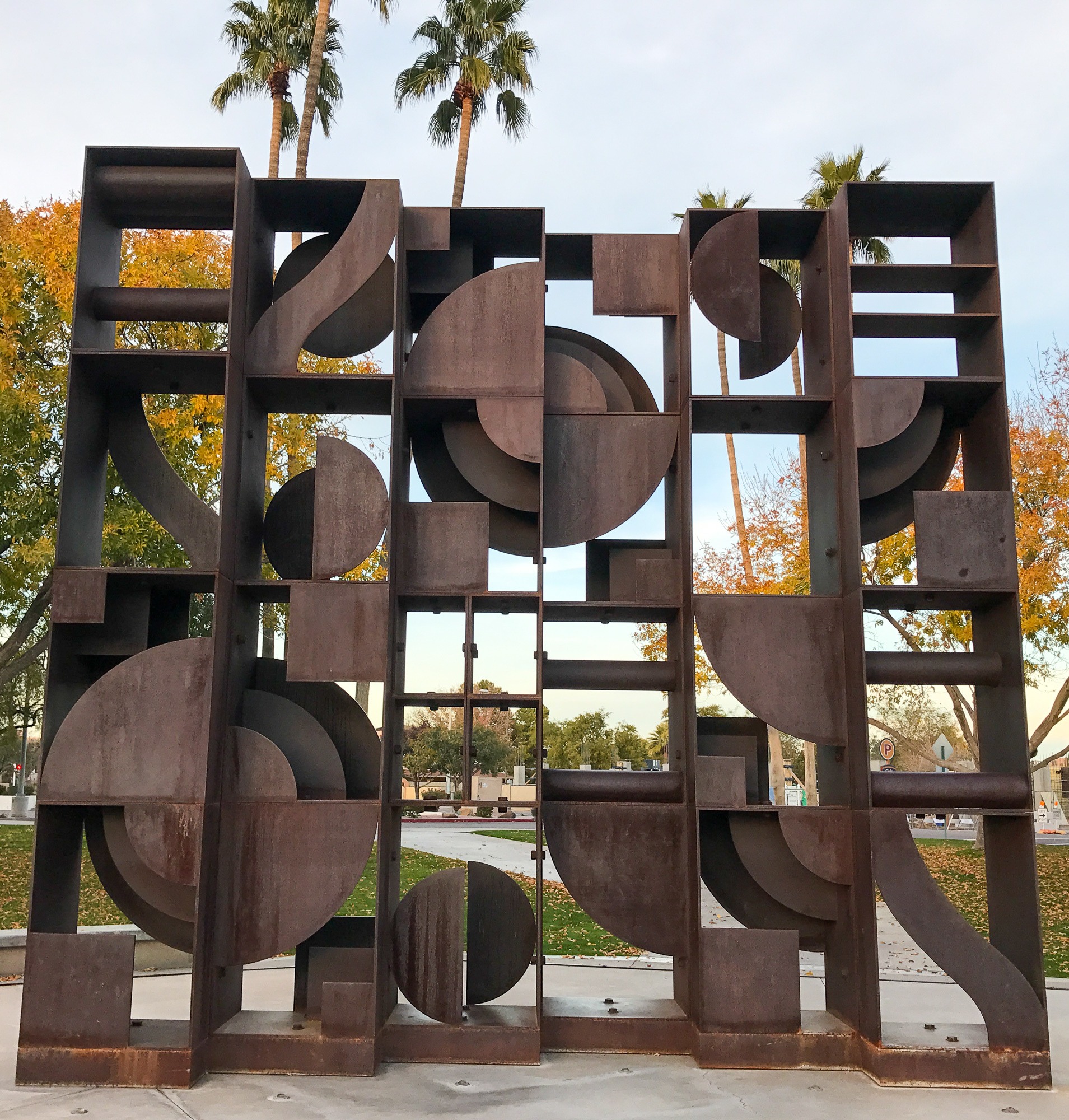 Windows to the West sculpture in the Scottsdale Civic Center Plaza 