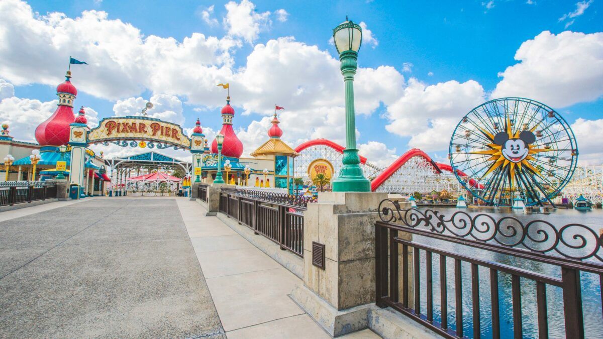 Sunny day at Pixar Pier at Disney California Adventure