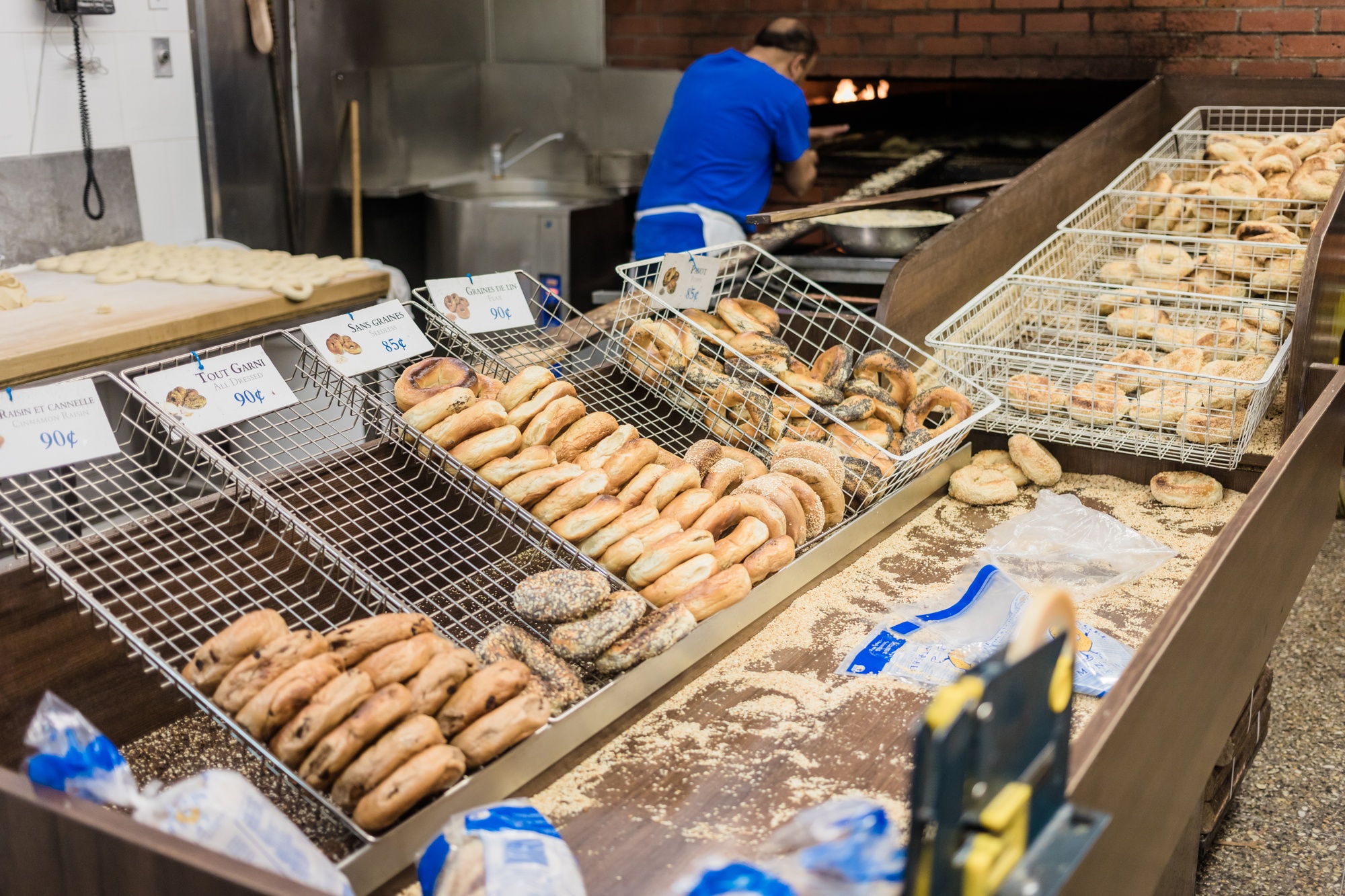 Montreal-style bagels at Fairmount Bagel in Montreal