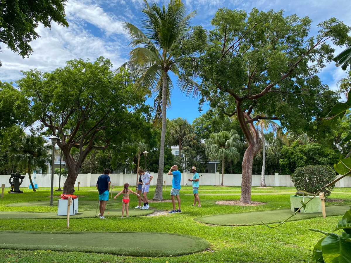 Miniature Golf at Hawks Cay Resort with kids