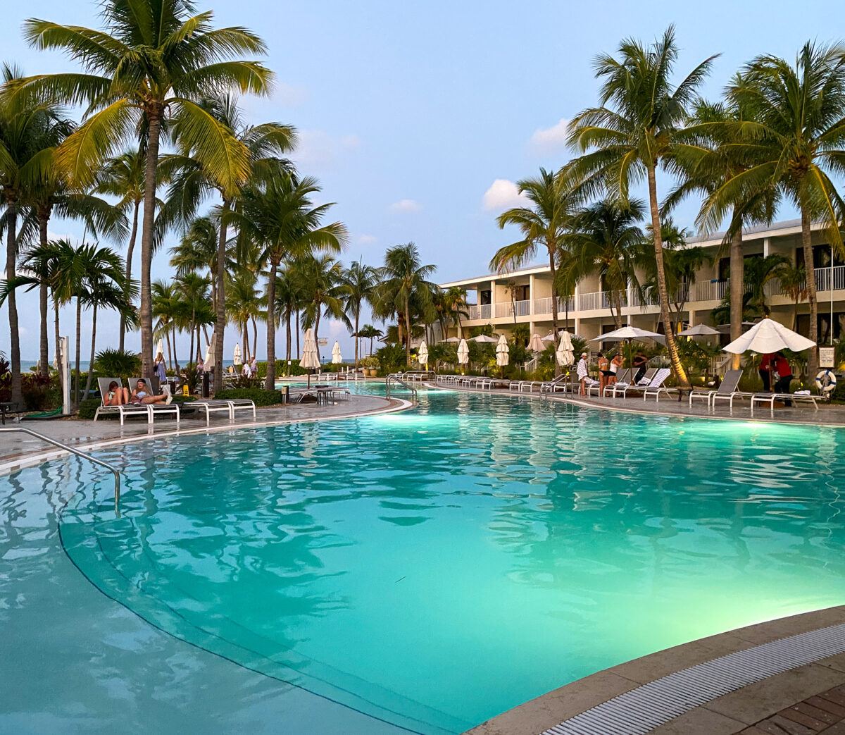 Serene evening at Hawks Cay Main Resort Pool