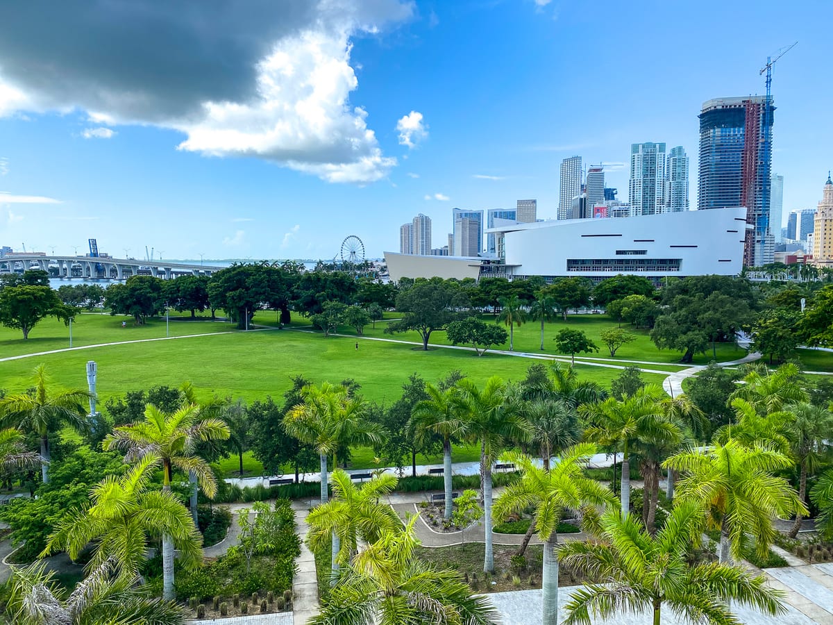 Miami skyline view from the Phillip and Patricia Frost Museum of Science