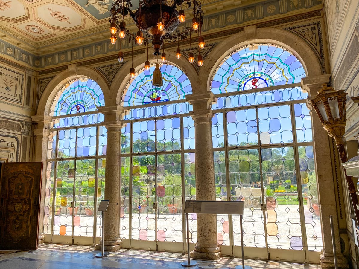 Enclosed Loggia sunroom at Vizcaya Museum and Gardens in Miami