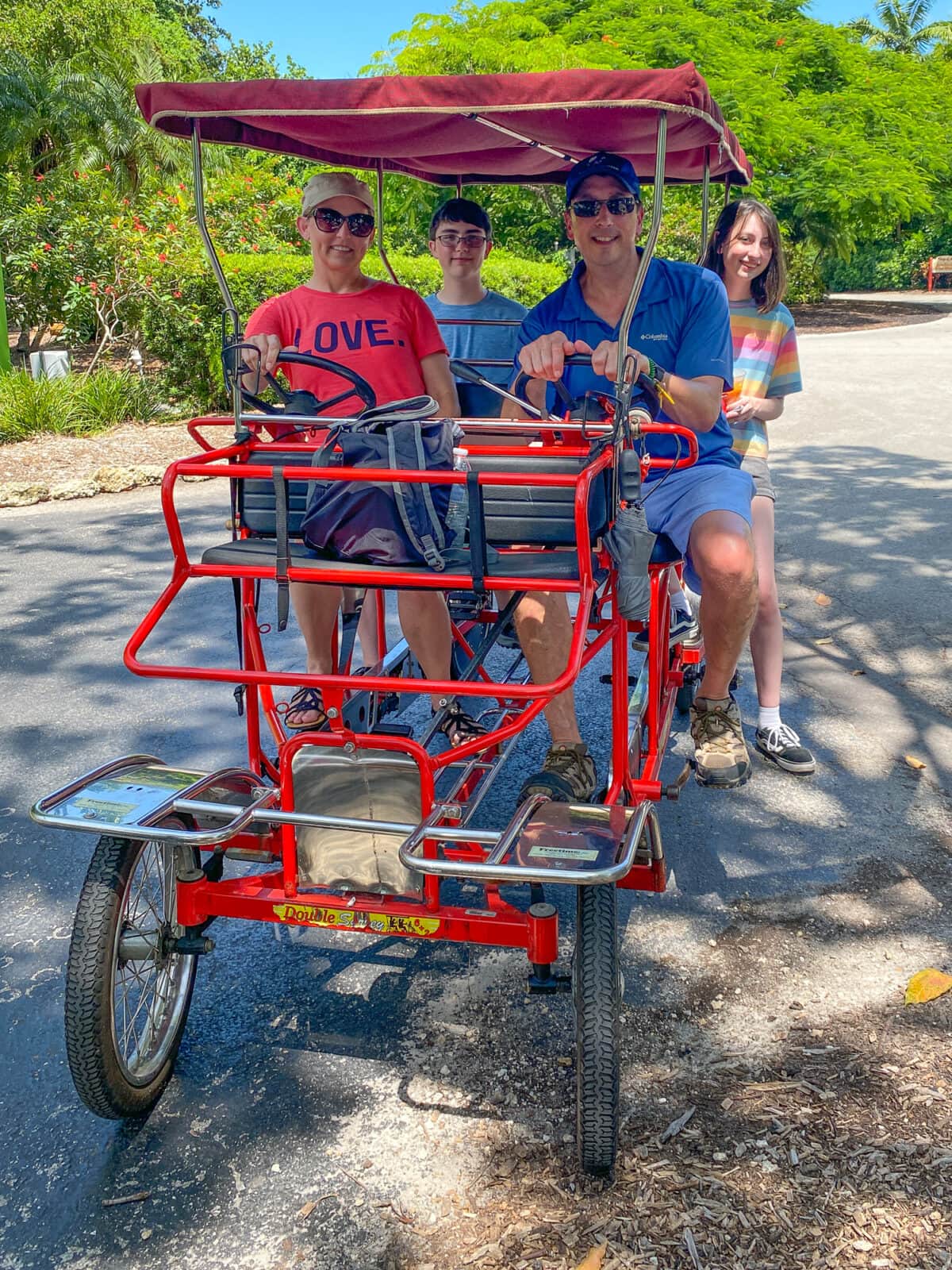 Family in a surrey at Zoo Miami