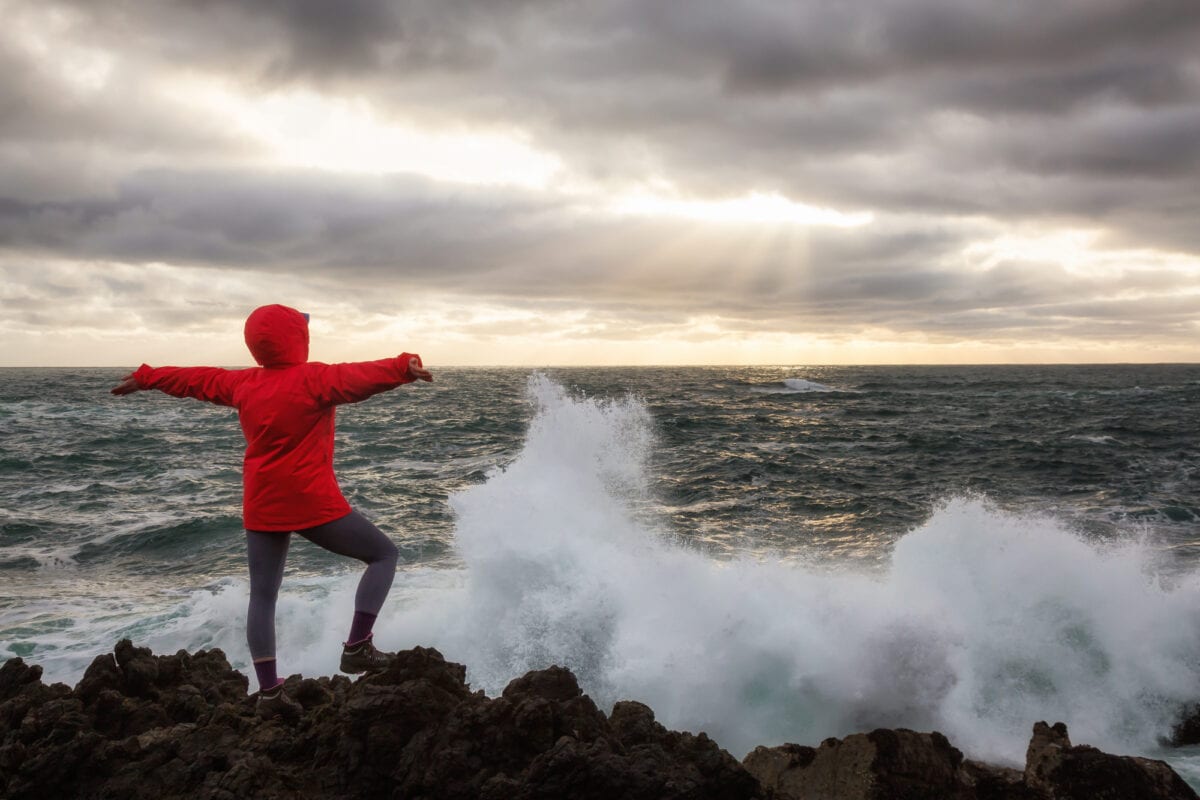 Storm-watching as sport in Tofino, Vancouver Island, British Columbia