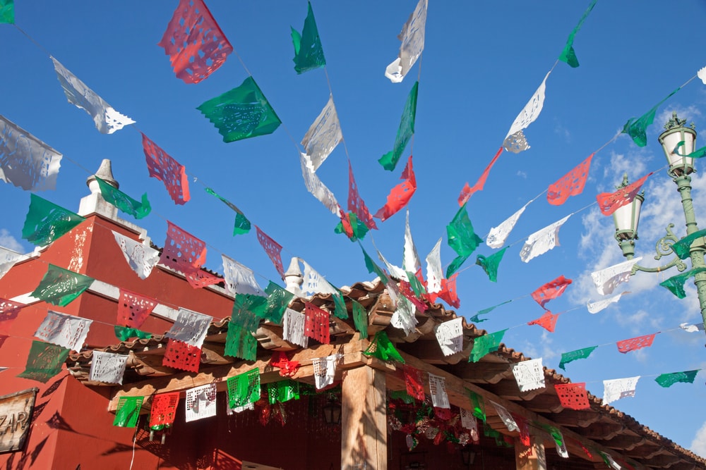 Celebratory flags in Mexico 