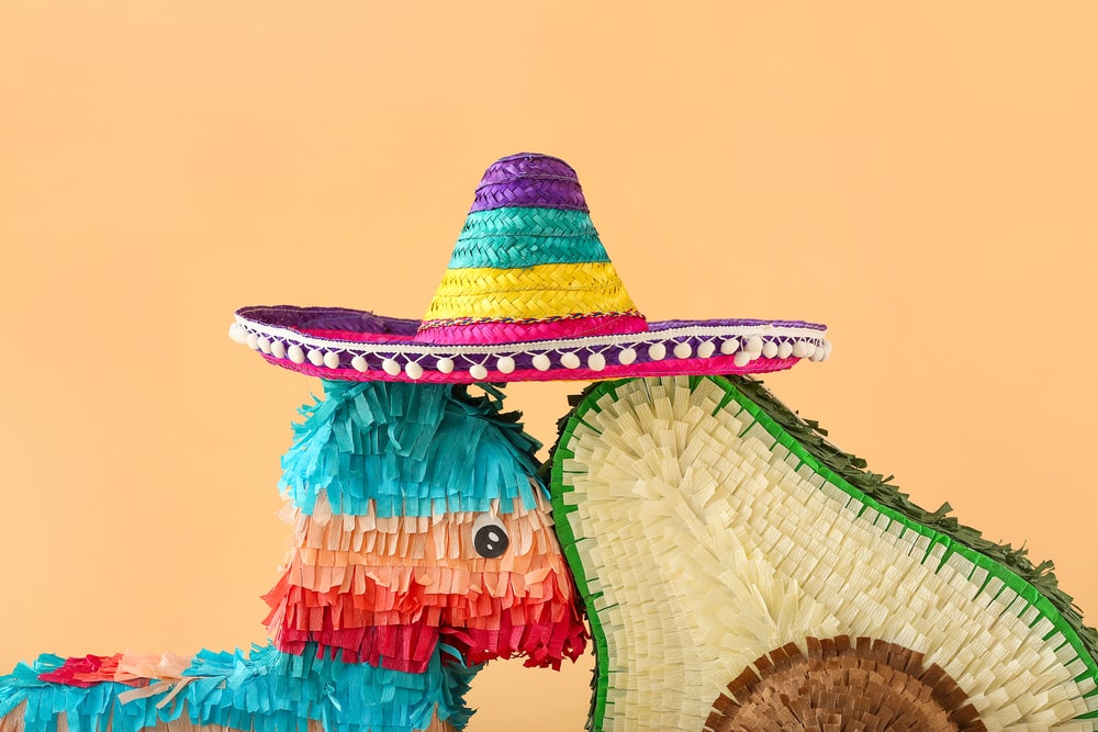 Donkey and avocado Mexican pinatas