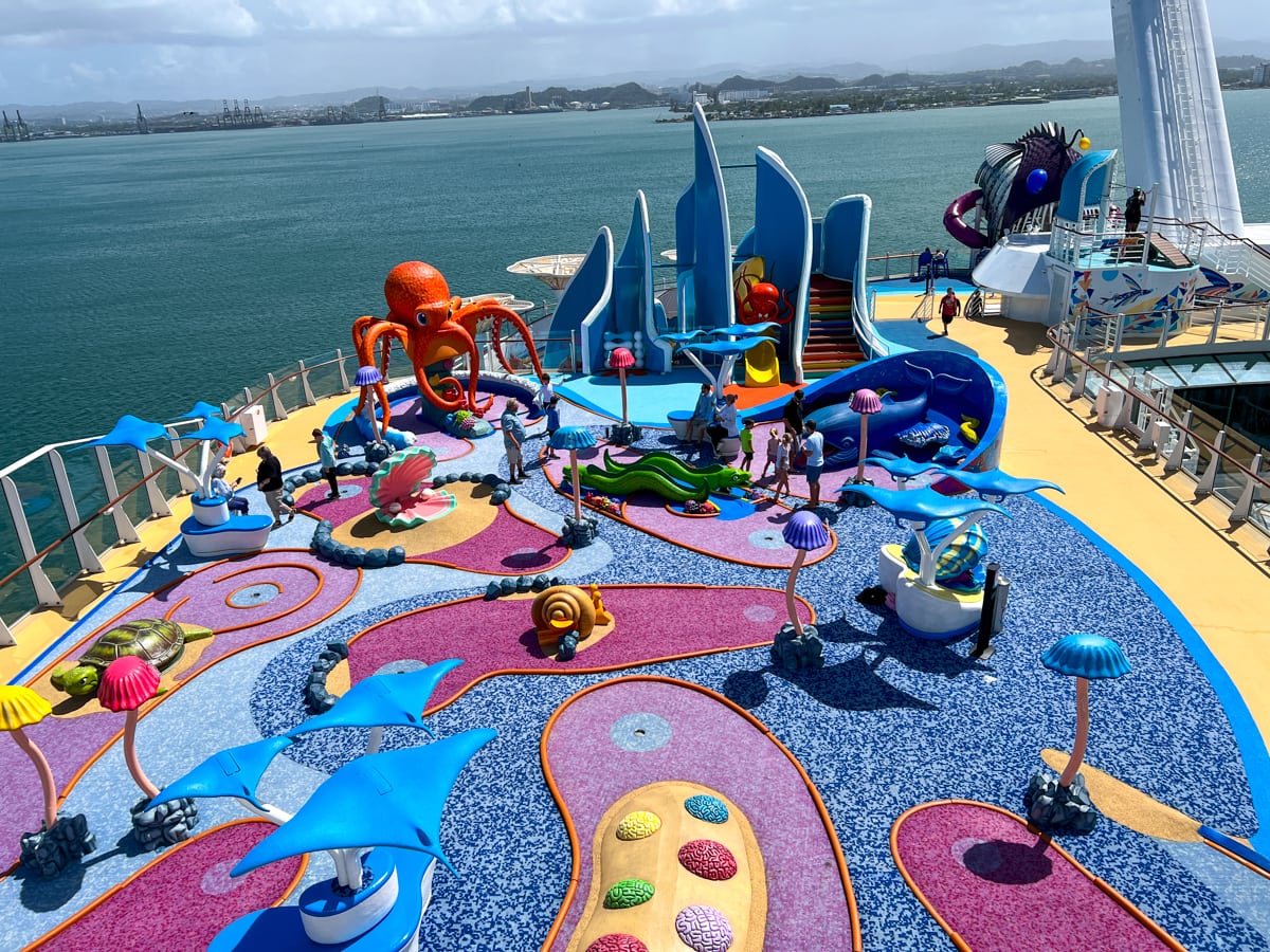 Mini golf course on cruise ship