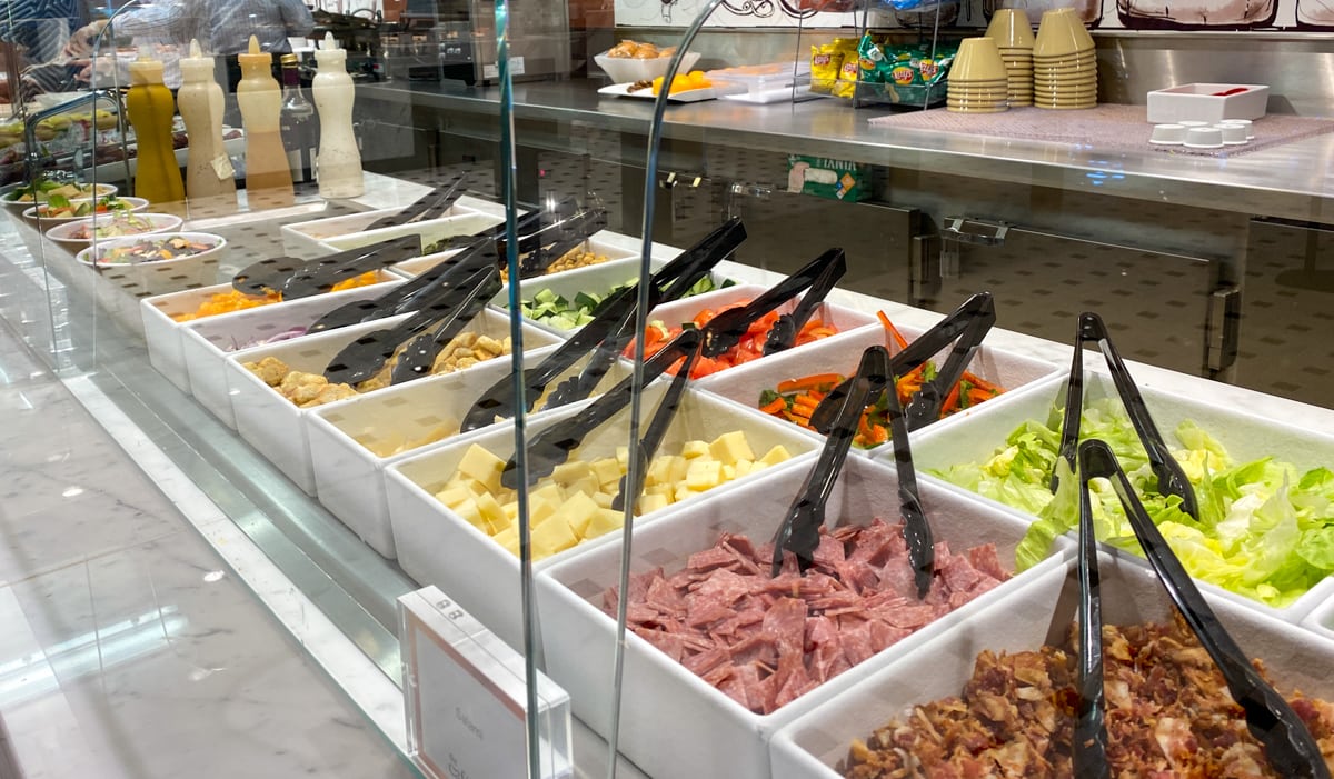 A cruise ship salad bar