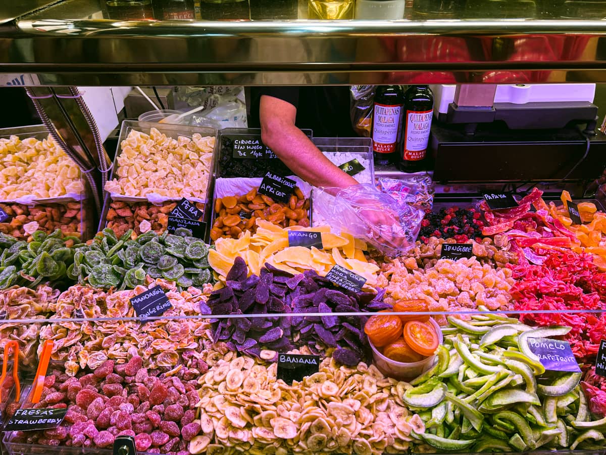 Dried fruits at Mercado Central de Atarazanas