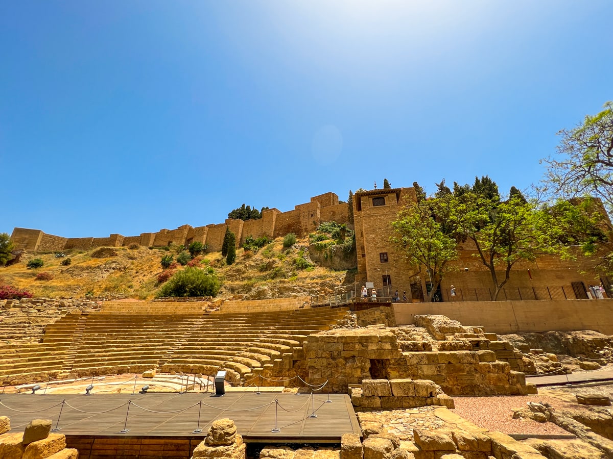 Teatro Romano de Málaga in front of the Alcazaba