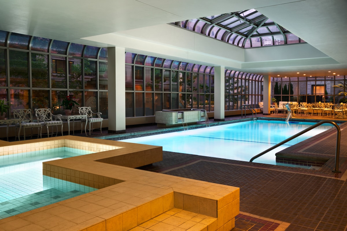 One of the best indoor hotel pools in the world at the Fairmont Olympic Hotel 