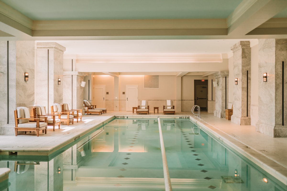 Elegant indoor pool at Waldorf Astoria Atlanta Buckhead