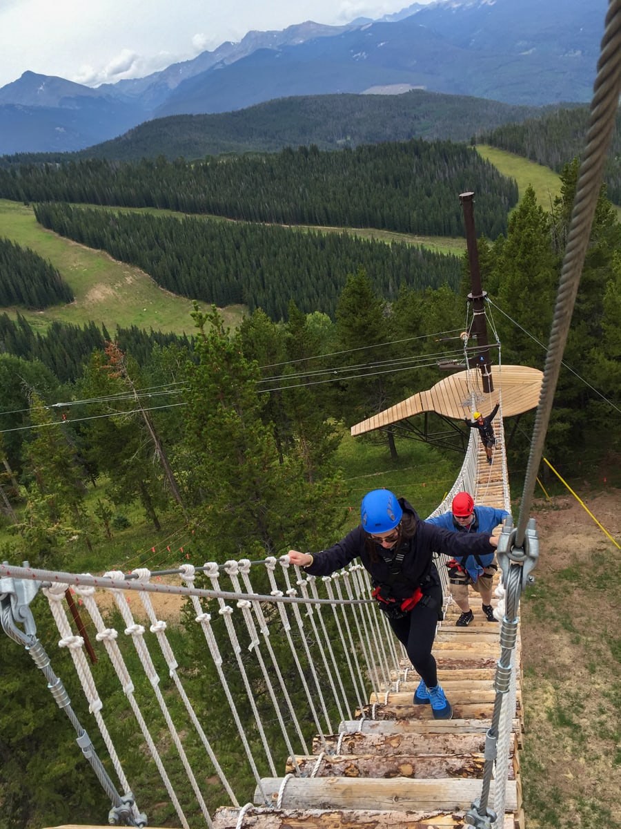 Game Creek Aerial Adventure aerial bridge