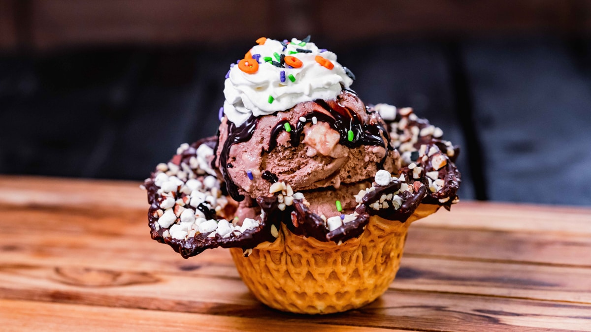 Rocky Road Halloween Sundae from Gibson Girl Ice Cream Parlor